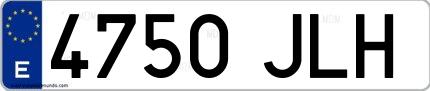Ejemplo de matrícula española 4750 JLH