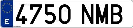 Ejemplo de matrícula española 4750 NMB