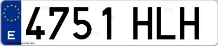 Ejemplo de matrícula española 4751 HLH