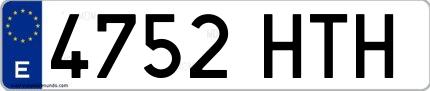 Ejemplo de matrícula española 4752 HTH