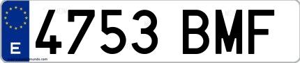 Ejemplo de matrícula española 4753 BMF