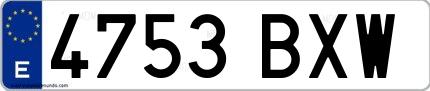 Ejemplo de matrícula española 4753 BXW