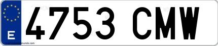 Ejemplo de matrícula española 4753 CMW