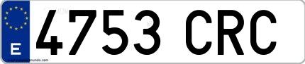 Ejemplo de matrícula española 4753 CRC
