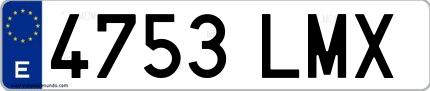 Ejemplo de matrícula española 4753 LMX