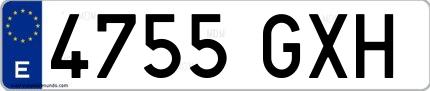 Ejemplo de matrícula española 4755 GXH