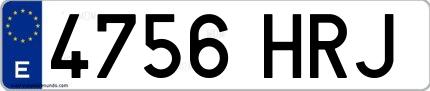 Ejemplo de matrícula española 4756 HRJ