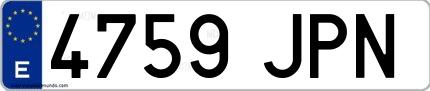 Ejemplo de matrícula española 4759 JPN