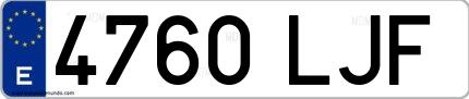 Ejemplo de matrícula española 4760 LJF