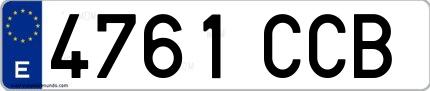 Ejemplo de matrícula española 4761 CCB