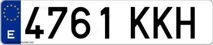 Ejemplo de matrícula española 4761 KKH