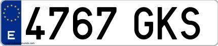 Ejemplo de matrícula española 4767 GKS
