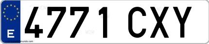 Ejemplo de matrícula española 4771 CXY