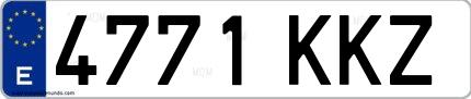 Ejemplo de matrícula española 4771 KKZ