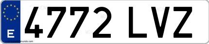 Ejemplo de matrícula española 4772 LVZ