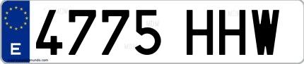 Ejemplo de matrícula española 4775 HHW