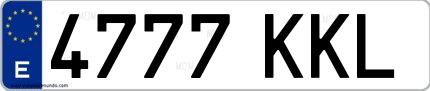 Ejemplo de matrícula española 4777 KKL