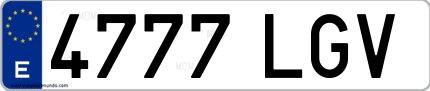 Ejemplo de matrícula española 4777 LGV