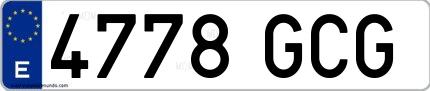 Ejemplo de matrícula española 4778 GCG