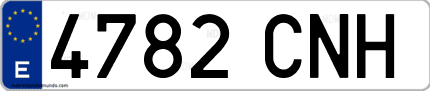 Ejemplo de matrícula de coche ordinaria 4782 CNH