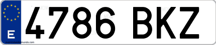 Ejemplo de matrícula de coche ordinaria 4786 BKZ