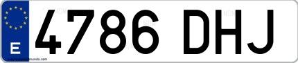 Ejemplo de matrícula española 4786 DHJ