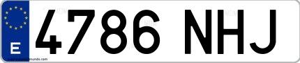 Ejemplo de matrícula española 4786 NHJ