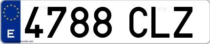 Ejemplo de matrícula española 4788 CLZ