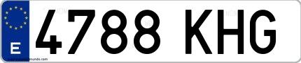 Ejemplo de matrícula española 4788 KHG
