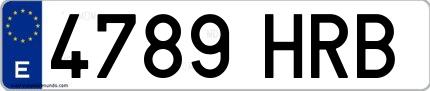 Ejemplo de matrícula española 4789 HRB