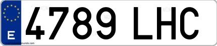 Ejemplo de matrícula española 4789 LHC