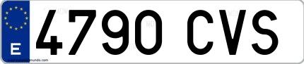 Ejemplo de matrícula española 4790 CVS