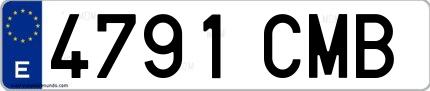 Ejemplo de matrícula española 4791 CMB