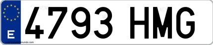 Ejemplo de matrícula española 4793 HMG