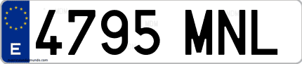 Ejemplo de matrícula de coche ordinaria 4795 MNL