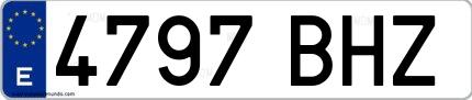 Ejemplo de matrícula española 4797 BHZ