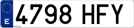 Ejemplo de matrícula de coche ordinaria 4798 HFY