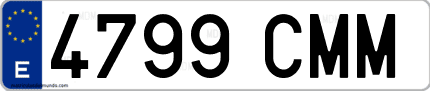 Ejemplo de matrícula de coche ordinaria 4799 CMM