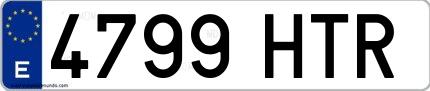 Ejemplo de matrícula española 4799 HTR