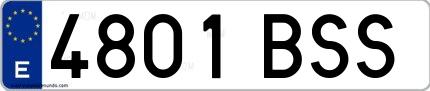 Ejemplo de matrícula española 4801 BSS