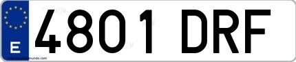 Ejemplo de matrícula española 4801 DRF