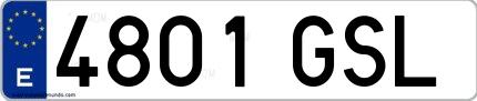 Ejemplo de matrícula española 4801 GSL