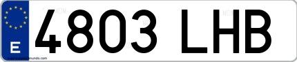 Ejemplo de matrícula española 4803 LHB