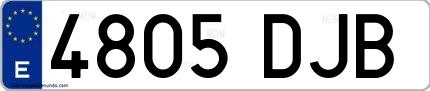 Ejemplo de matrícula española 4805 DJB