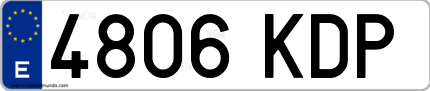 Ejemplo de matrícula de coche ordinaria 4806 KDP