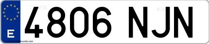 Ejemplo de matrícula española 4806 NJN