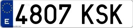 Ejemplo de matrícula española 4807 KSK