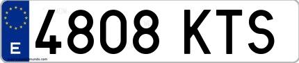 Ejemplo de matrícula española 4808 KTS