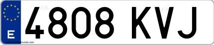 Ejemplo de matrícula española 4808 KVJ