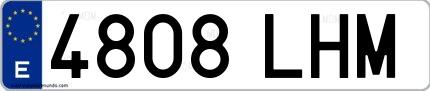 Ejemplo de matrícula española 4808 LHM